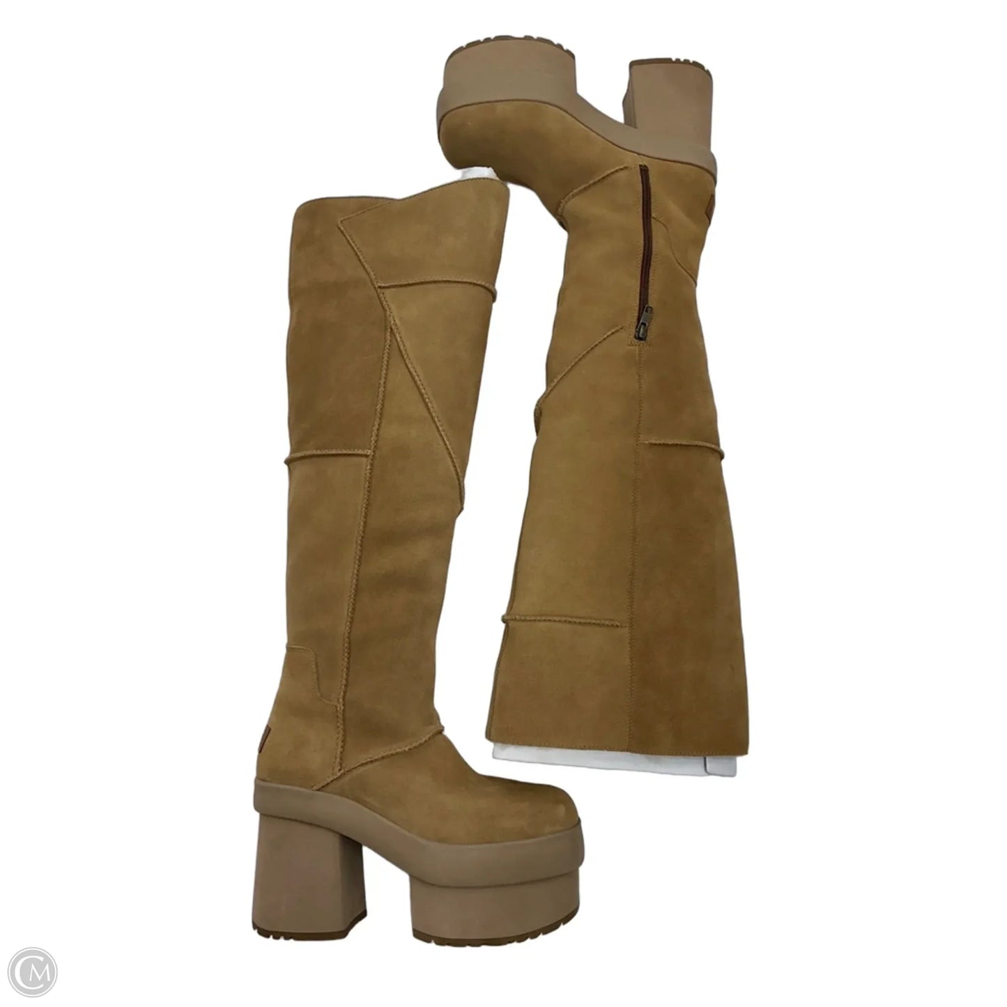 Boots Designer By Ugg In Brown, Size: 8