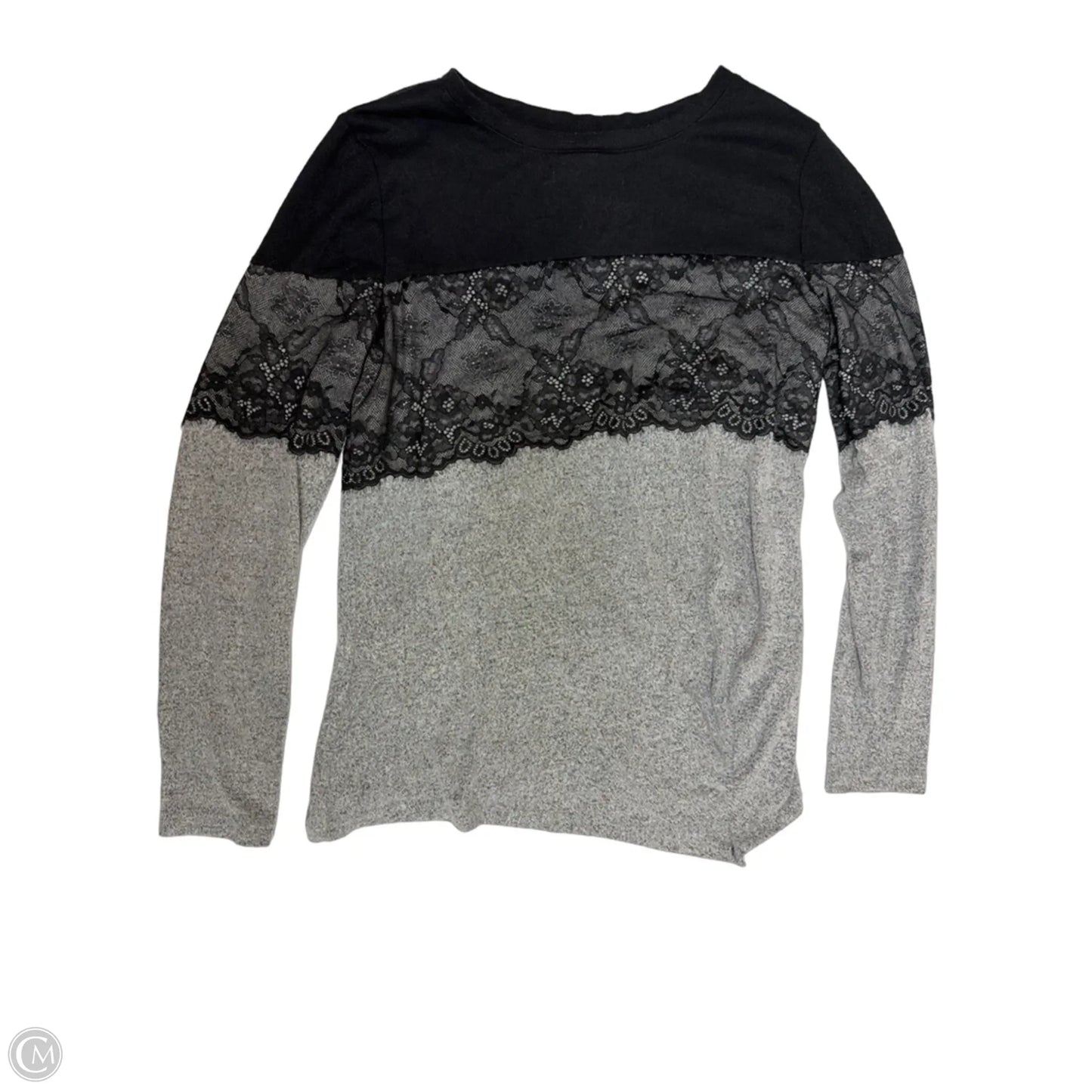 Top Long Sleeve By Maurices In Black & Grey, Size: M
