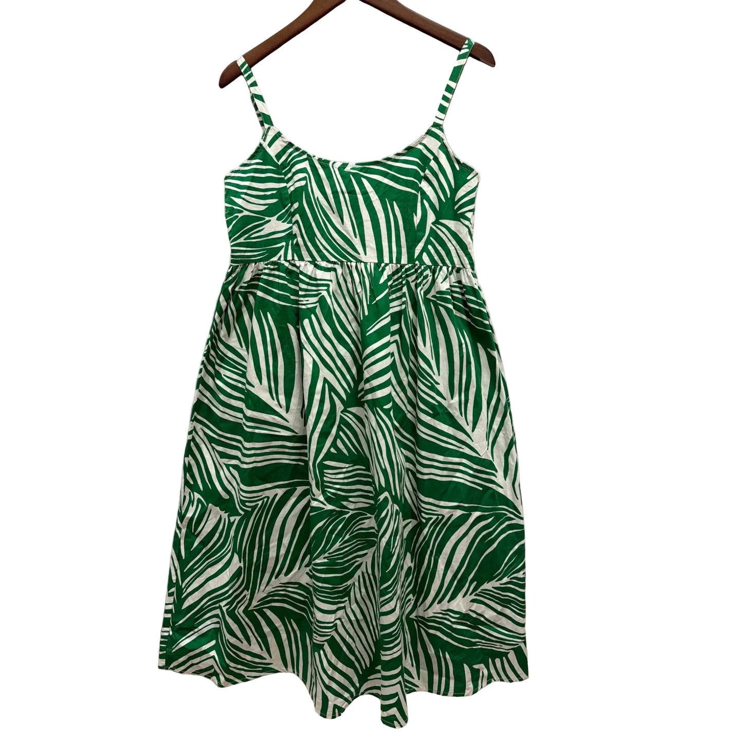 Dress Casual Midi By Clothes Mentor In Green & White, Size: M