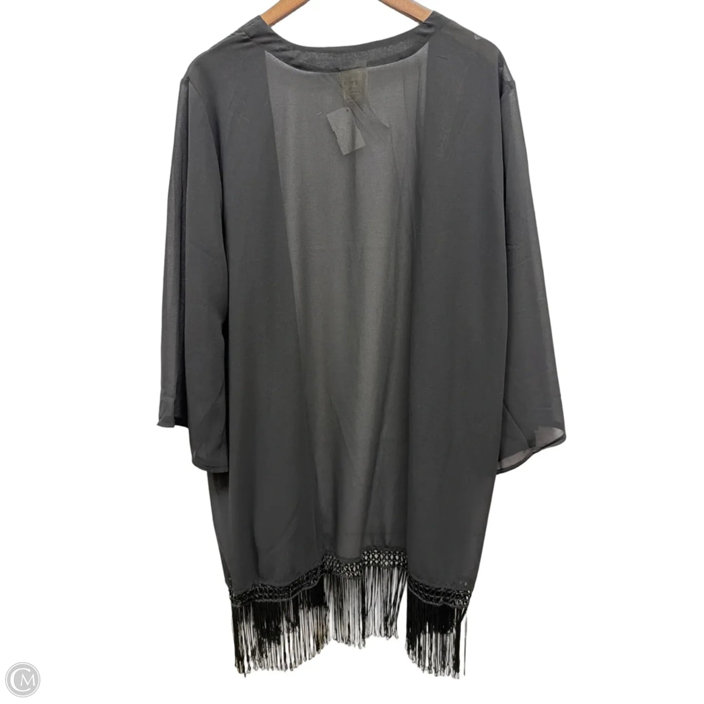 Kimono By Clothes Mentor In Black, Size: Xl