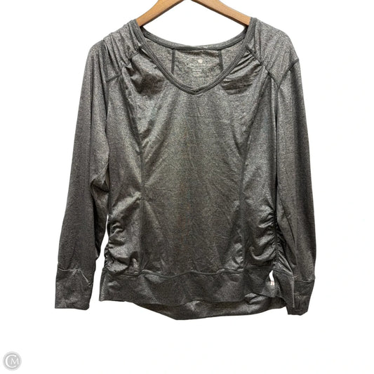Athletic Top Long Sleeve Crewneck By Tangerine In Grey, Size: 1x