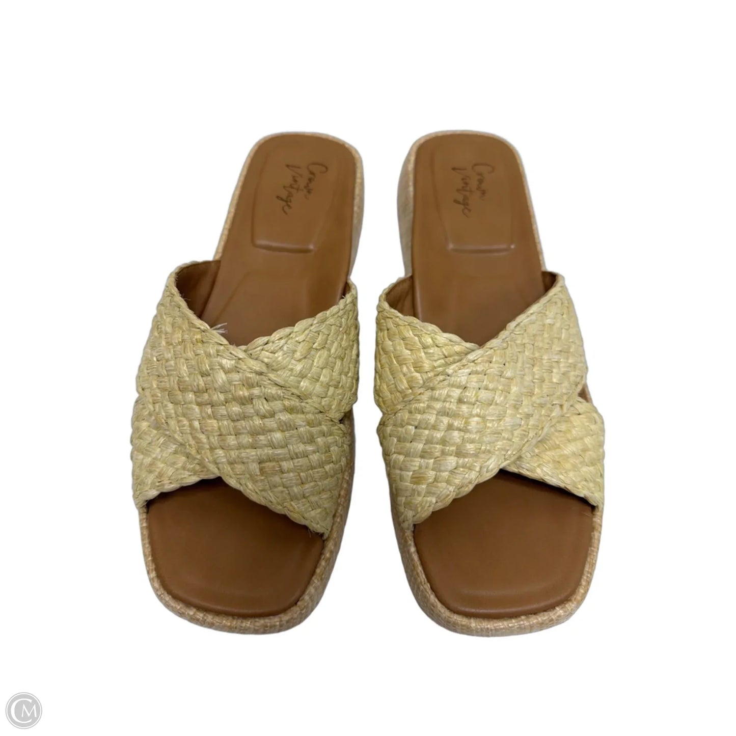 Sandals Flats By Clothes Mentor In Tan, Size: 9.5