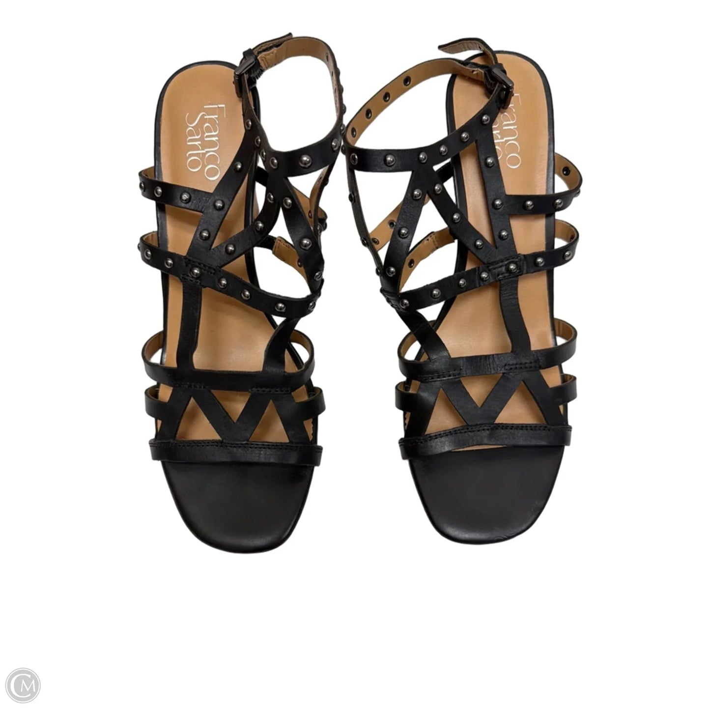 Sandals Heels Block By Franco Sarto In Black, Size: 9.5
