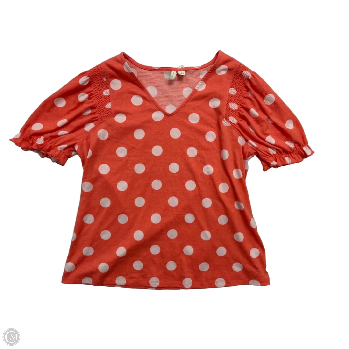 Top Short Sleeve By Cato In Polkadot Pattern, Size: L