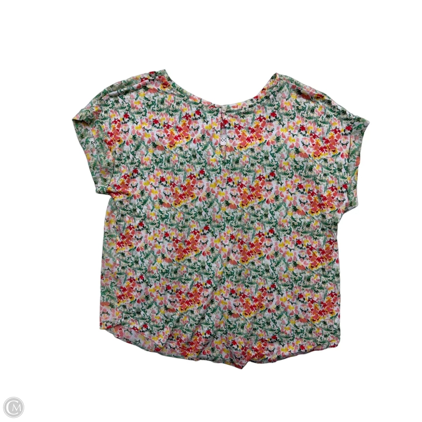 Top Short Sleeve By Loft In Floral Print, Size: L