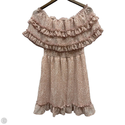 Dress Casual Short By Clothes Mentor In Pink & White, Size: S
