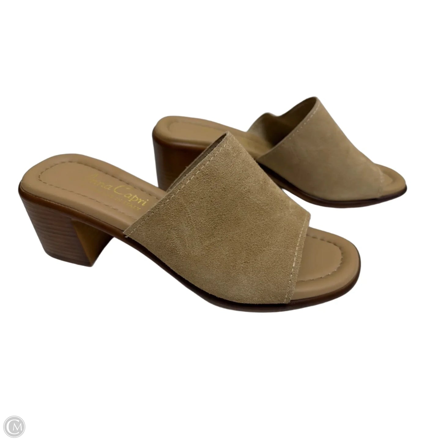 Sandals Heels Block By Clothes Mentor In Tan, Size: 6