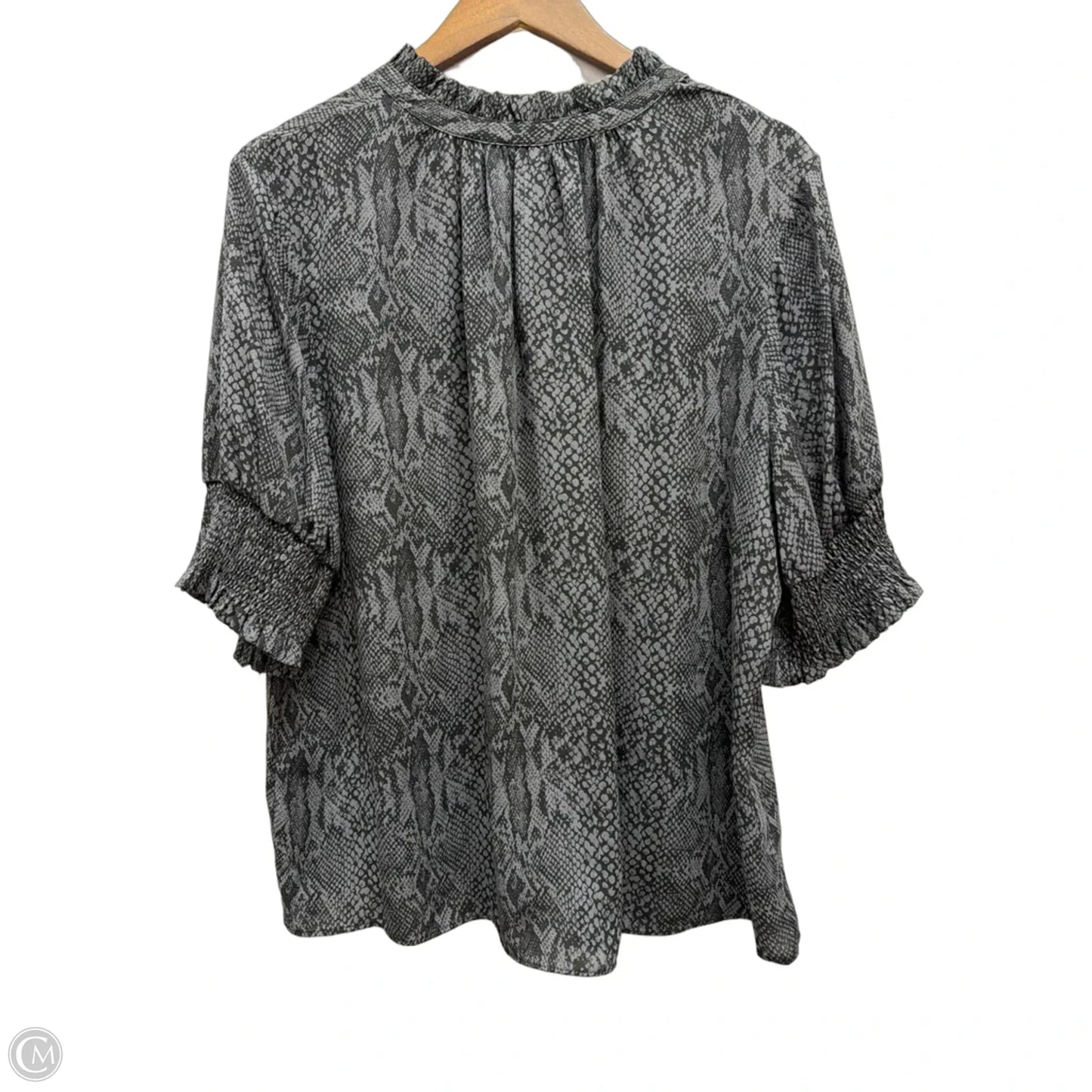 Top Short Sleeve By Worthington In Snakeskin Print, Size: 1x