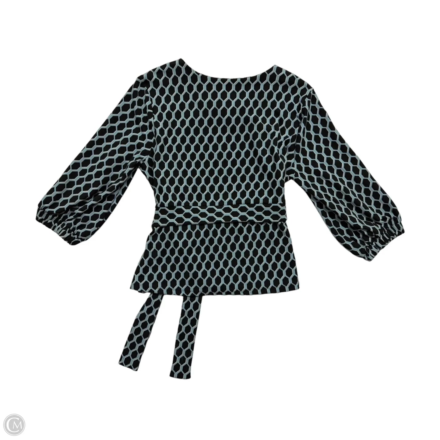 Top Long Sleeve By Worthington In Black & Blue, Size: 1x