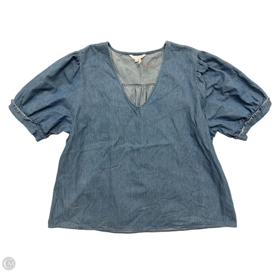 Top Short Sleeve By Draper James In Blue Denim, Size: 1x