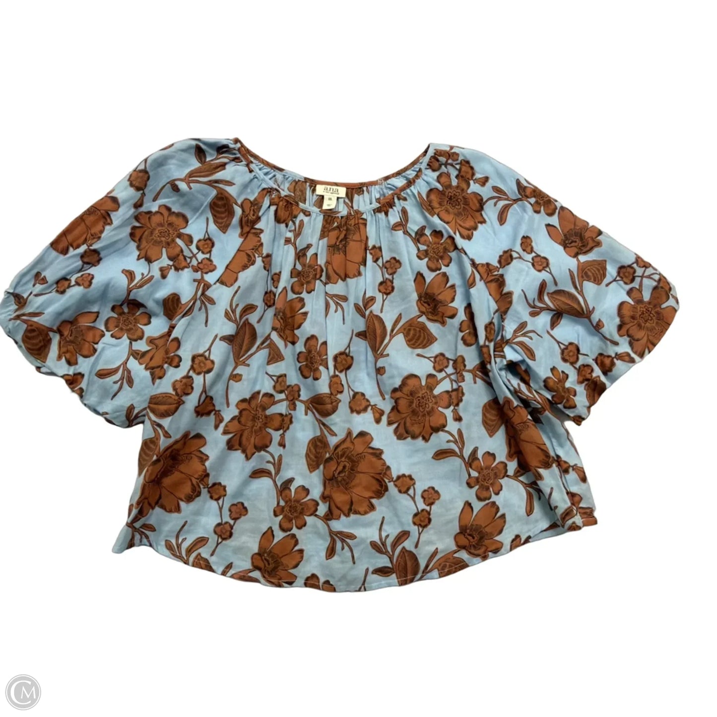 Top Short Sleeve By Ana In Floral Print, Size: 1x