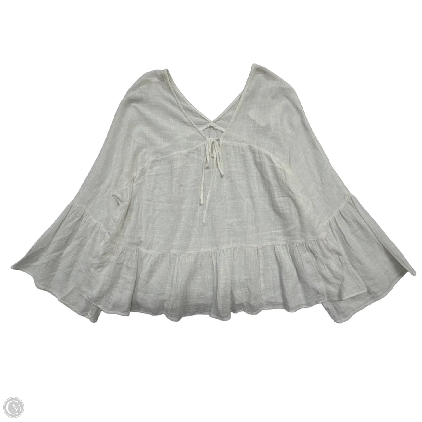 Top Long Sleeve By Cato In White, Size: Xl