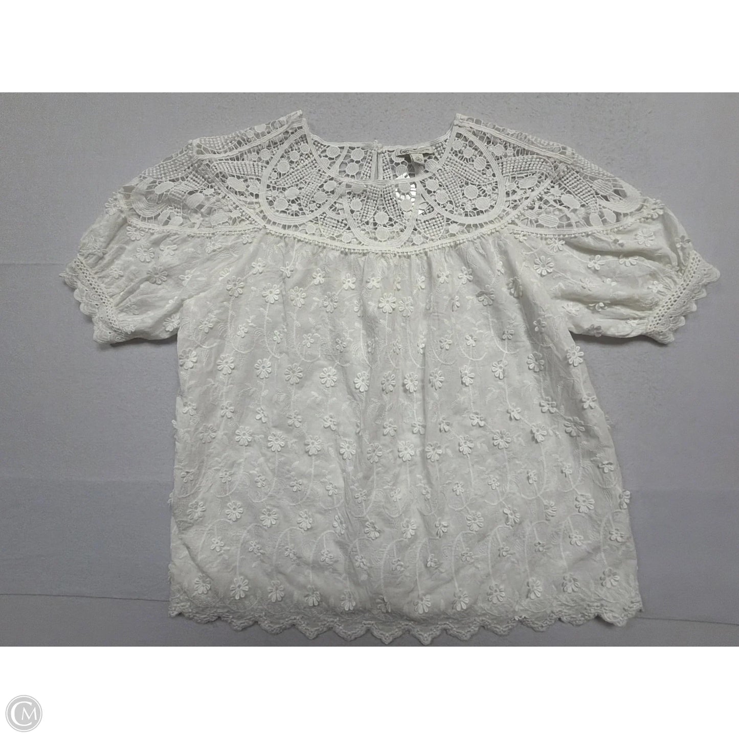 Top Short Sleeve By Cato In White, Size: Xl