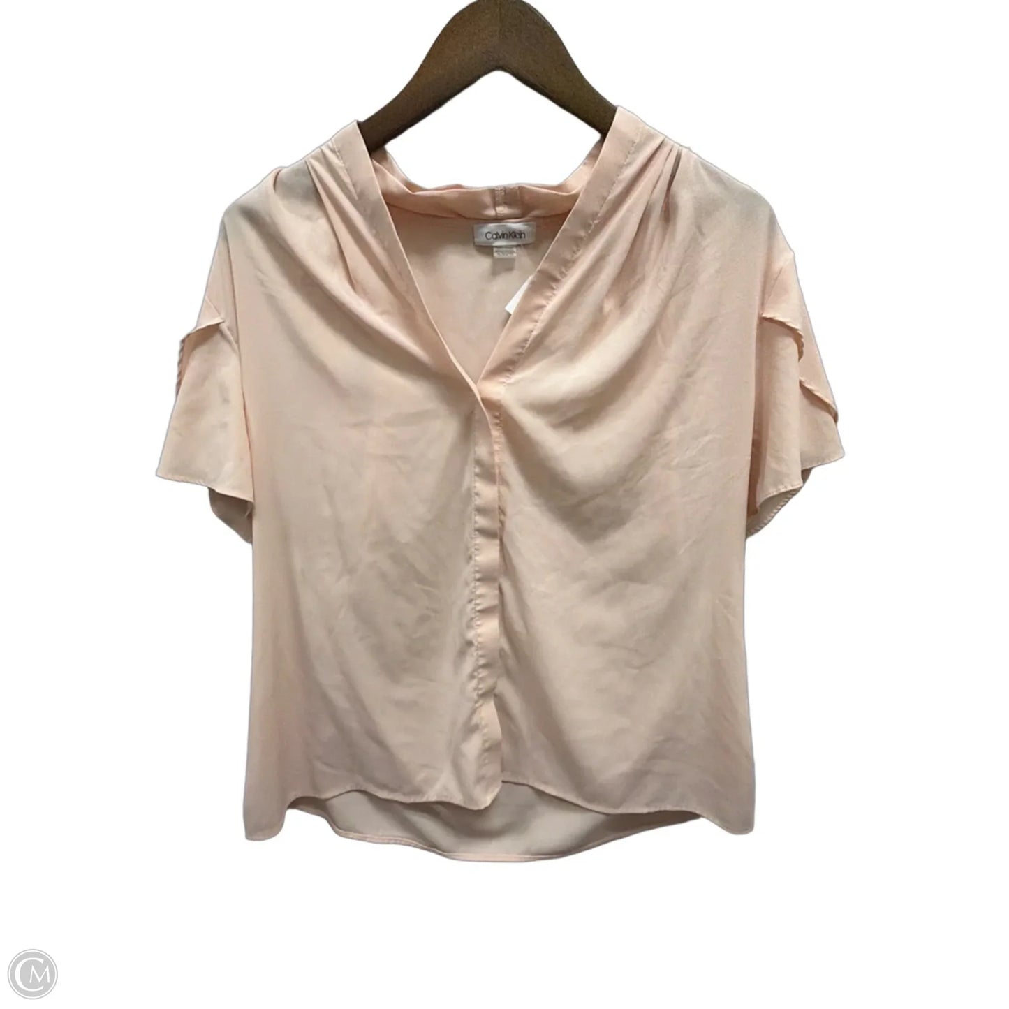 Top Short Sleeve By Calvin Klein In Pink, Size: Xl