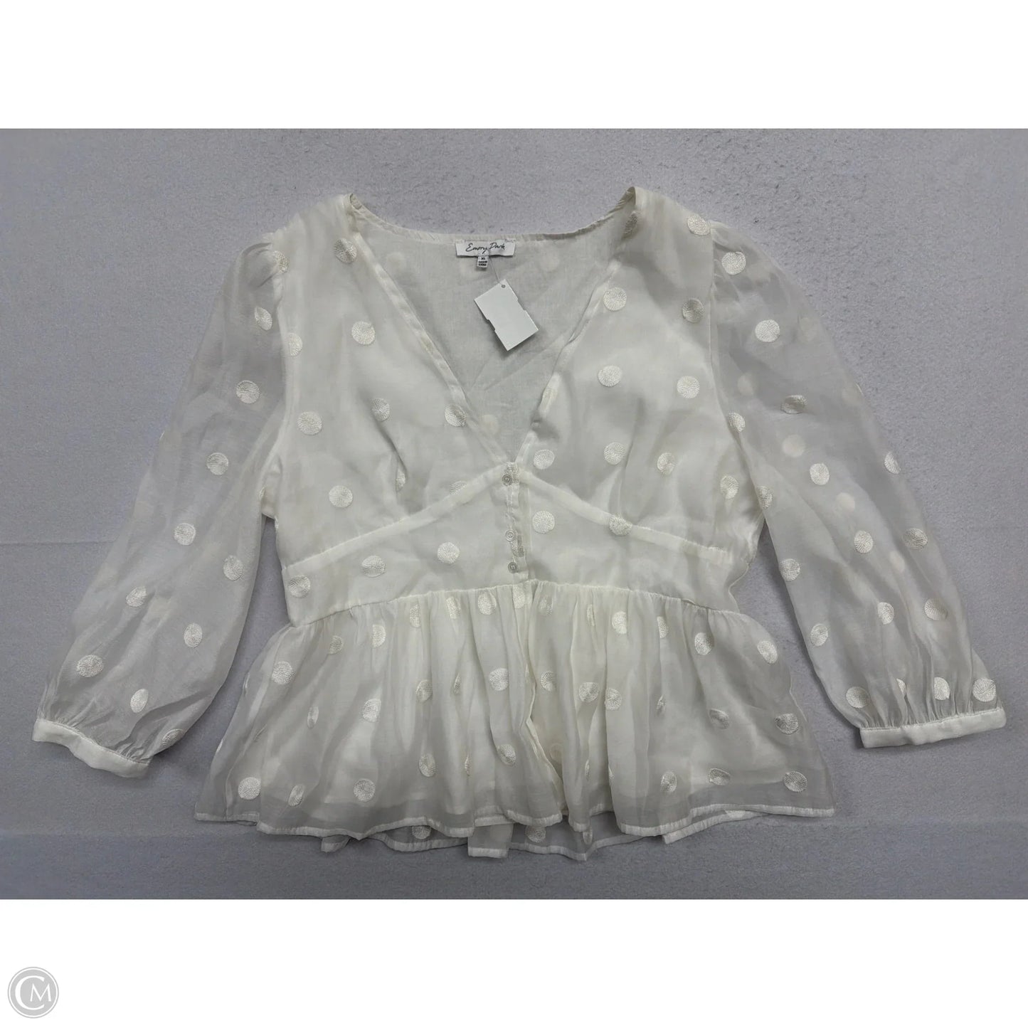 Top Long Sleeve By Emory Park In White, Size: Xl