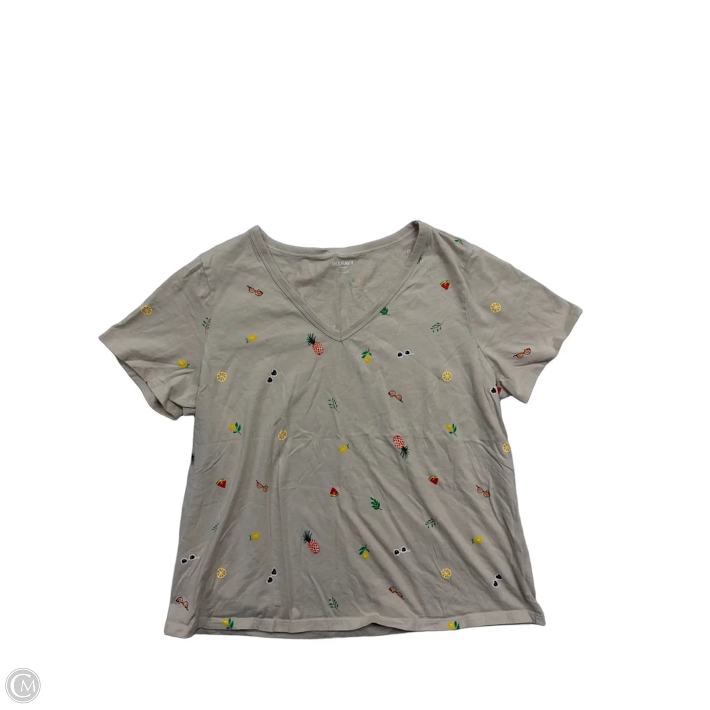 Top Short Sleeve By Old Navy In Tan, Size: L