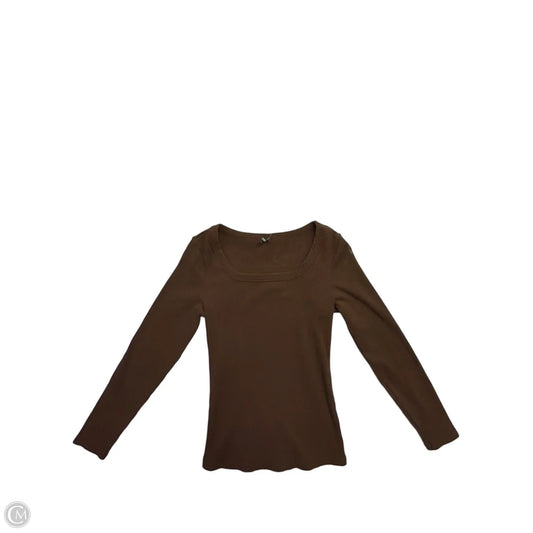 Top Long Sleeve By Automet In Brown, Size: S
