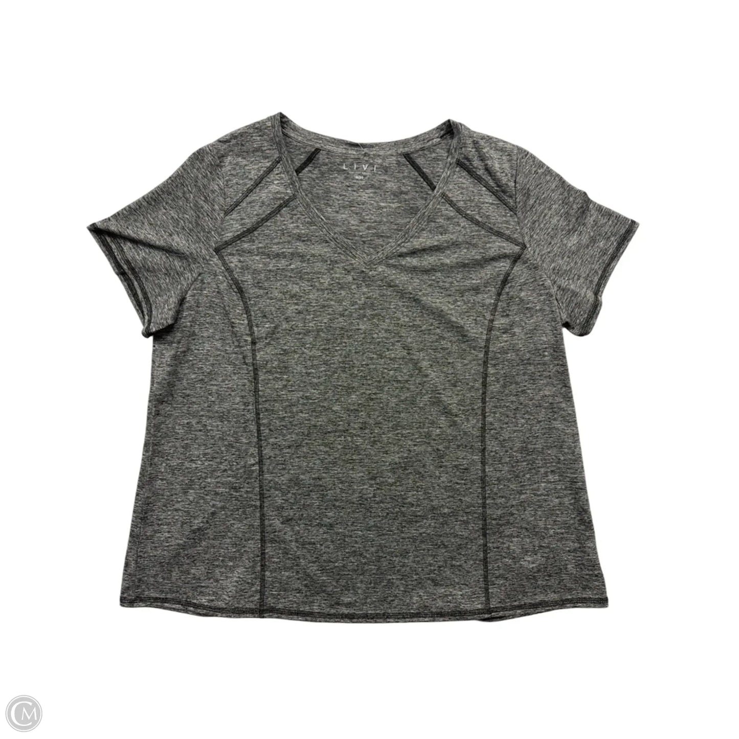 Athletic Top Short Sleeve By Livi Active In Grey, Size: 1x