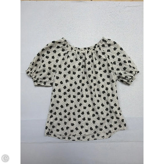 Top Short Sleeve By Ann Taylor In Black & Cream, Size: M