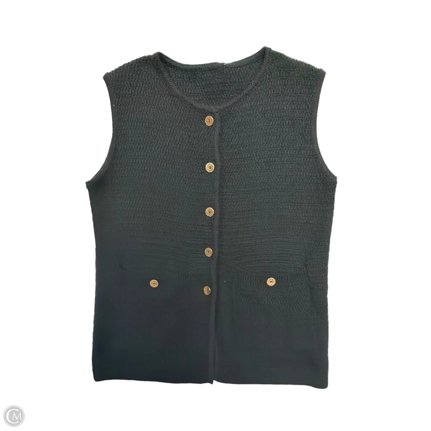 Vest Sweater By Clothes Mentor In Black, Size: M