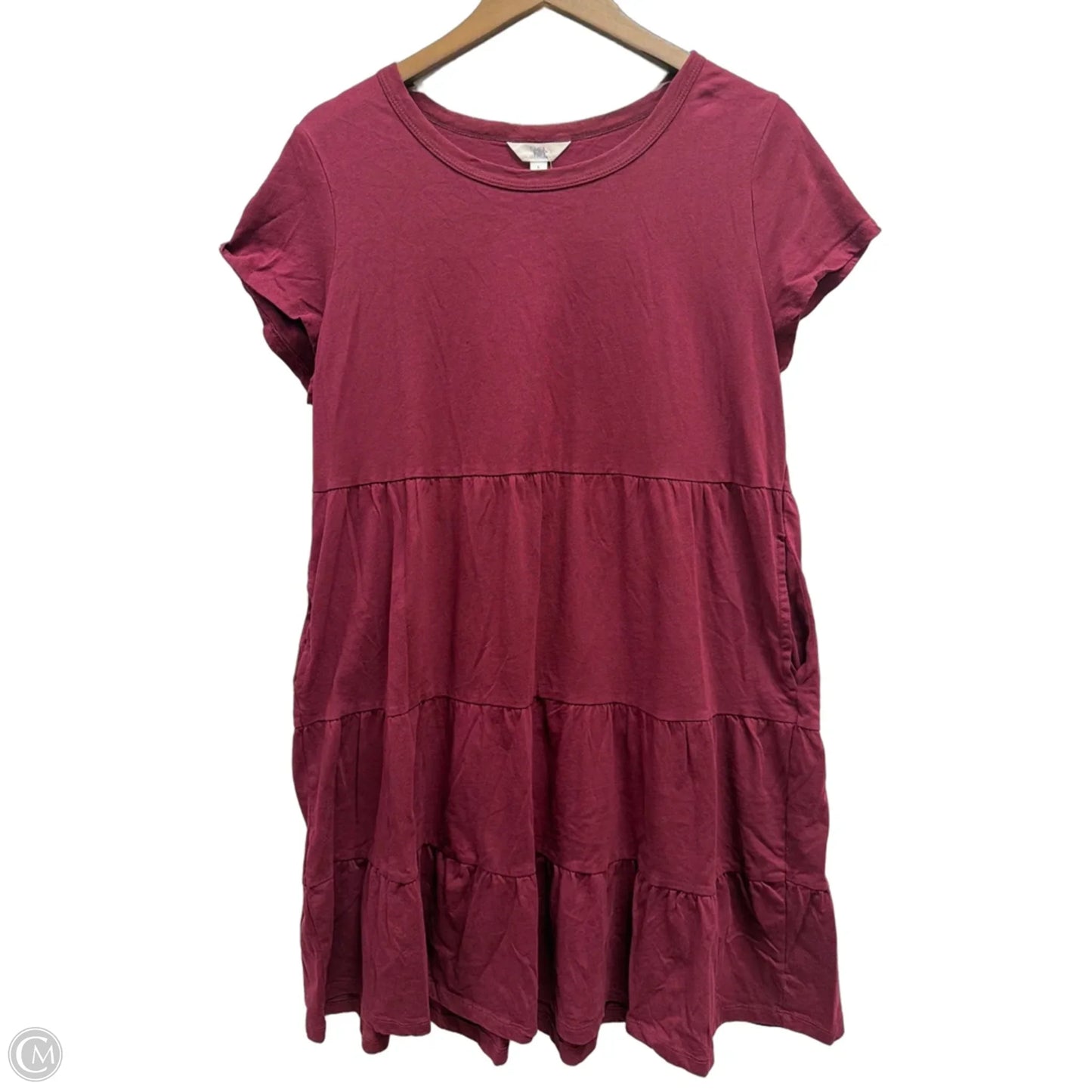 Dress Casual Short By Time And Tru In Maroon, Size: L