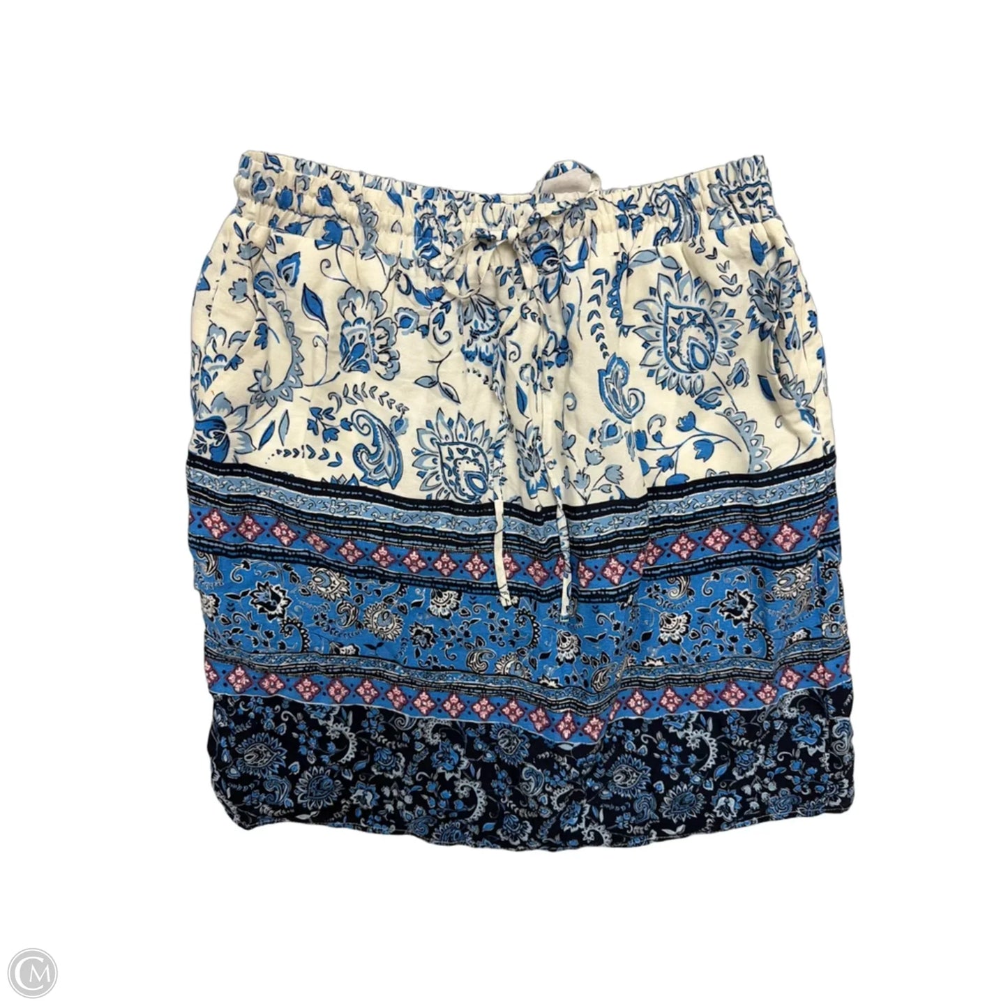 Skirt Mini & Short By Loft In Blue & White, Size: Sp