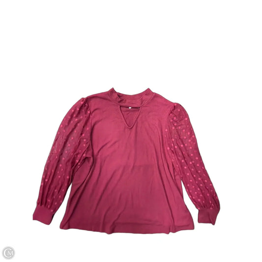 Top Long Sleeve By Maurices In Maroon, Size: 2x