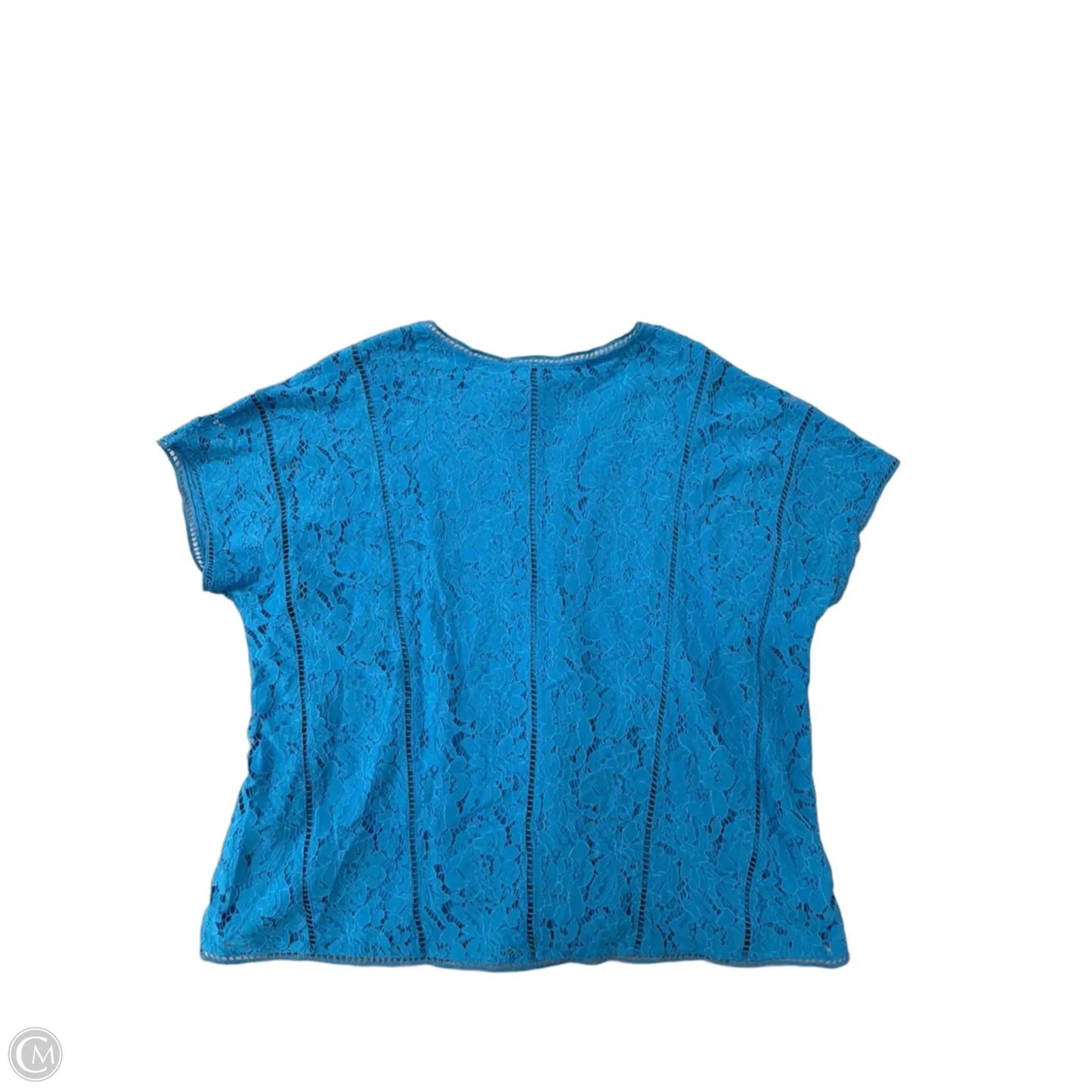 Top Short Sleeve By Isaac Mizrahi Live Qvc In Blue, Size: 2x