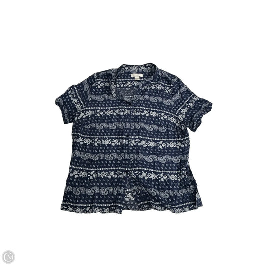 Top Short Sleeve By Cj Banks In Blue, Size: 1x