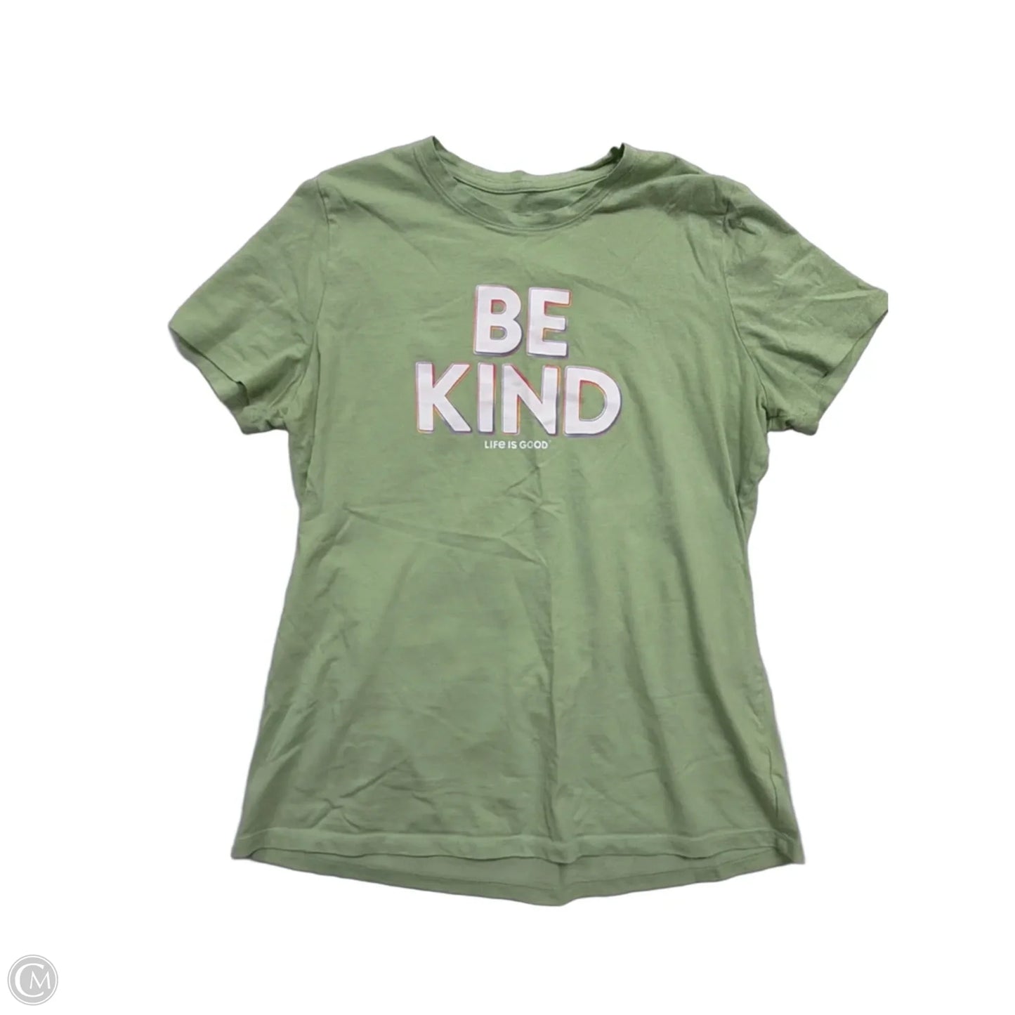 Top Short Sleeve By Life Is Good In Green, Size: M