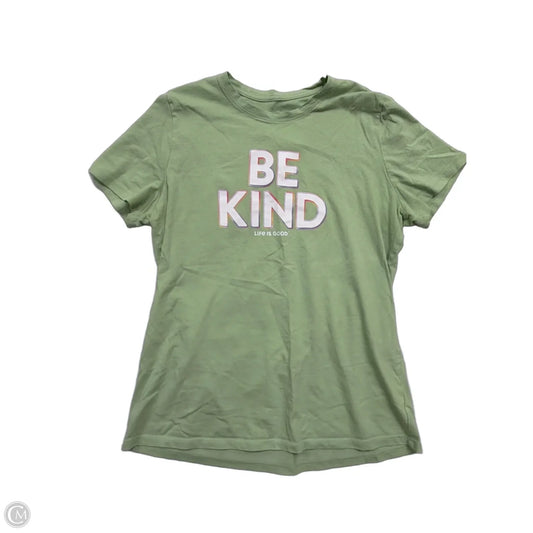Top Short Sleeve By Life Is Good In Green, Size: M