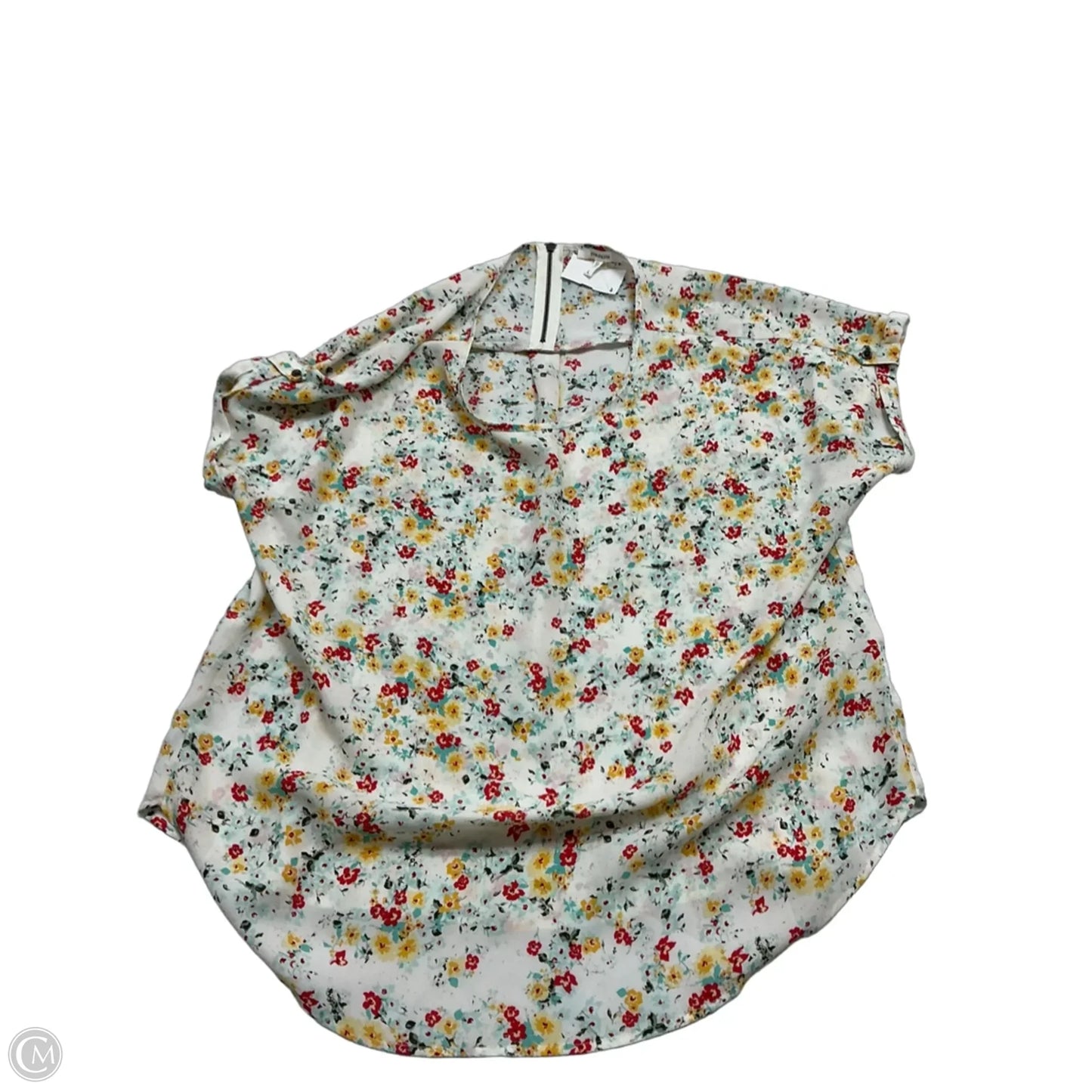Top Short Sleeve By Maurices In Floral Print, Size: L