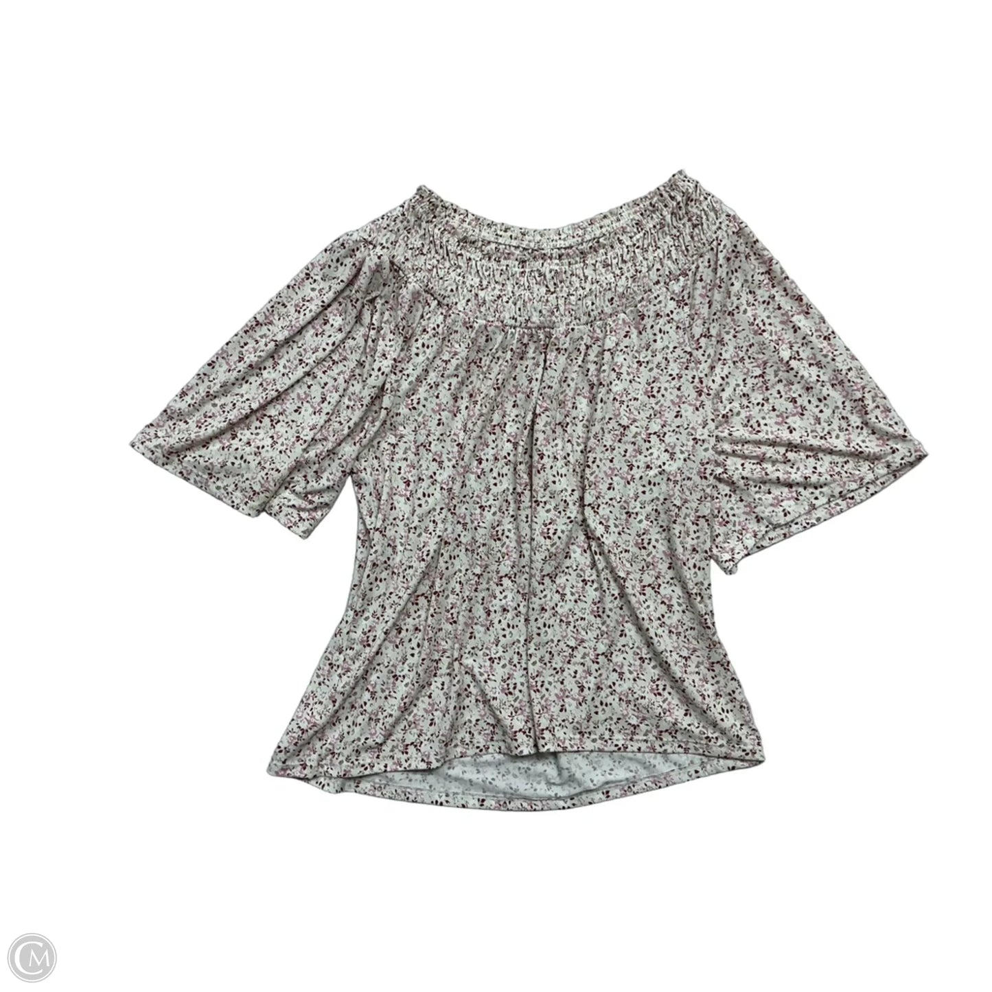 Top Short Sleeve By Ann Taylor In Floral Print, Size: L