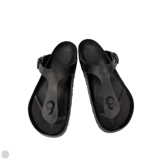 Sandals Flats By Birkenstock In Black, Size: 7