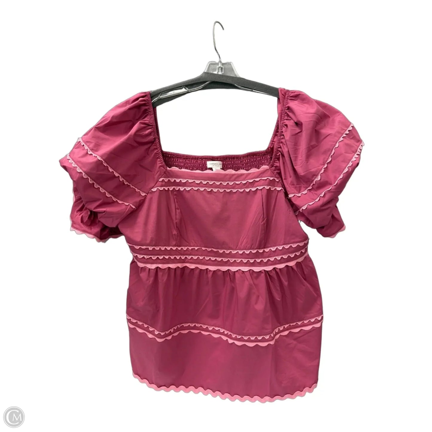 Top Short Sleeve By Chicsoul In Pink, Size: 3x