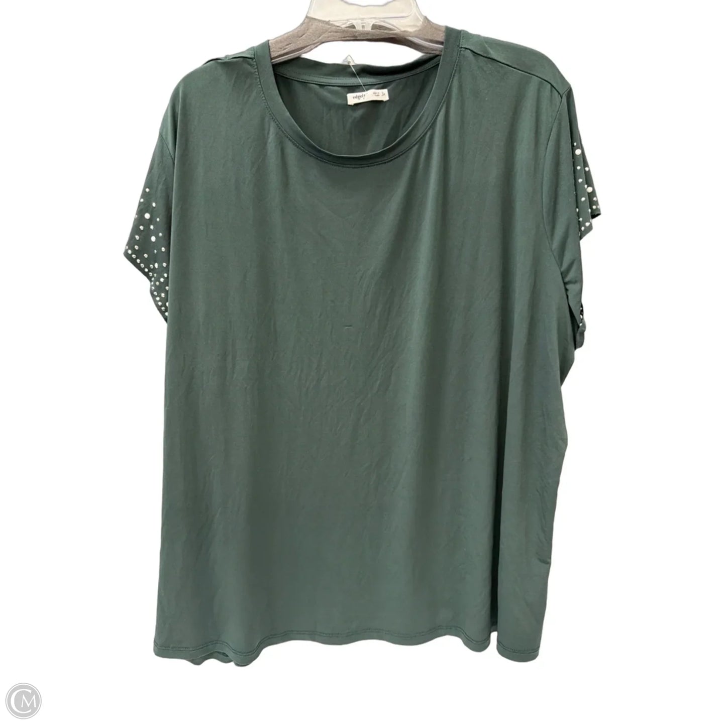 Top Short Sleeve By Edgely In Green, Size: 3x