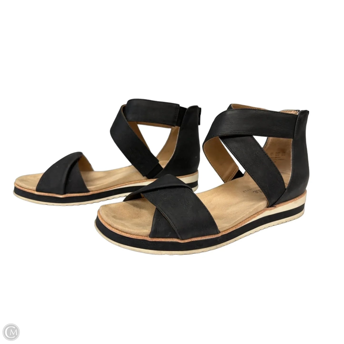 Sandals Flats By Life Stride In Black, Size: 9.5