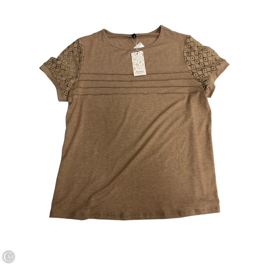 Top Short Sleeve By Automet In Brown, Size: L