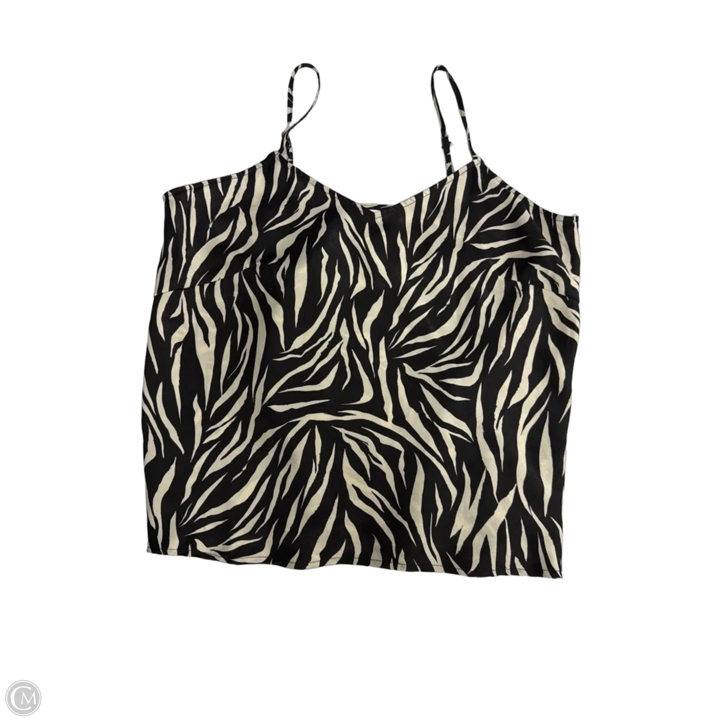 Tank Top By Time And Tru In Black & Cream, Size: L
