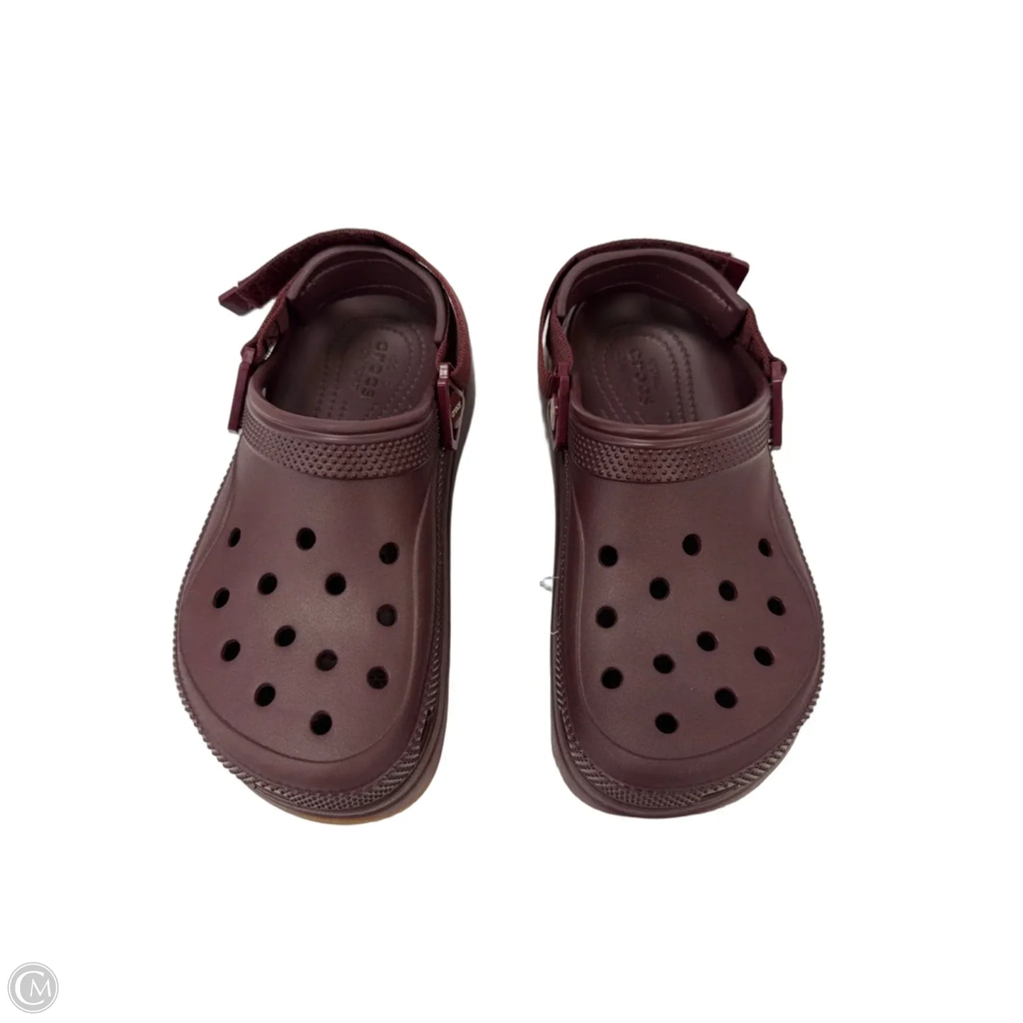 Shoes Flats By Crocs In Maroon, Size: 6