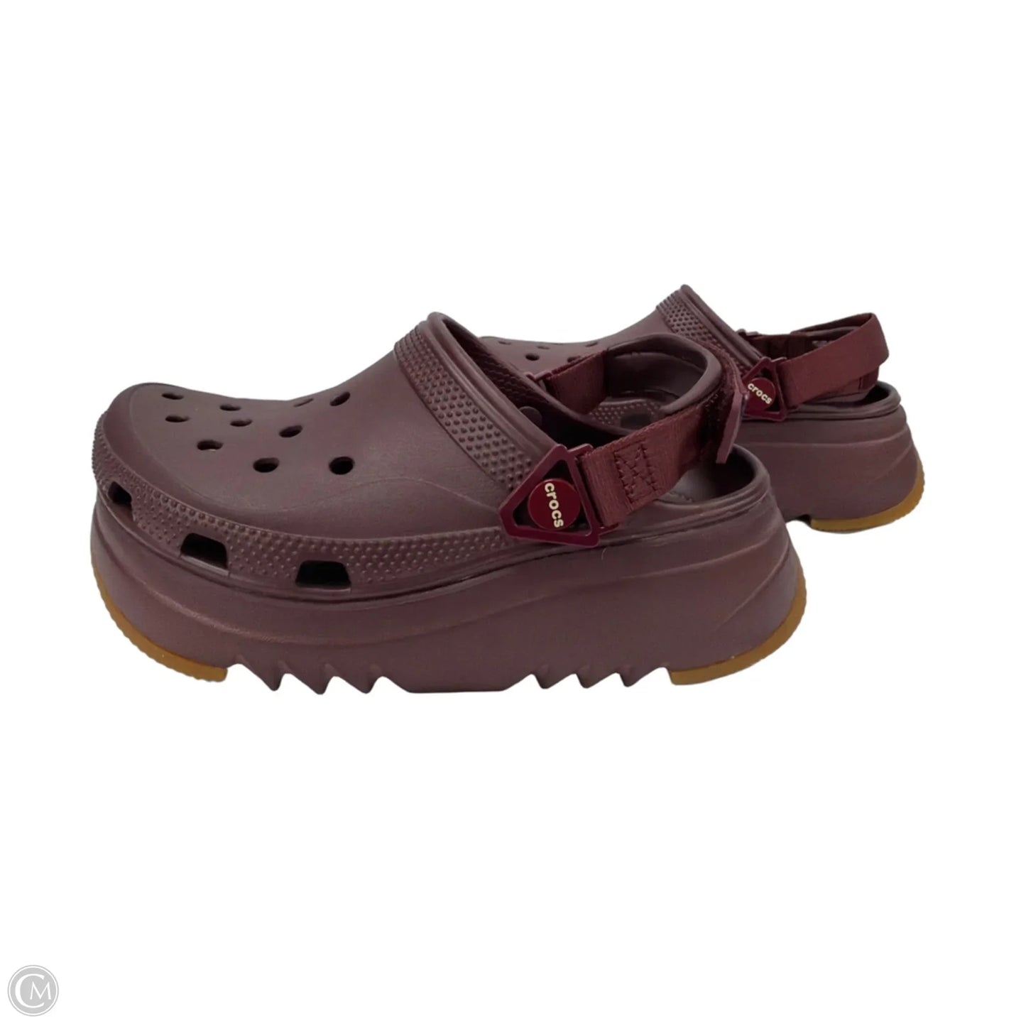 Shoes Flats By Crocs In Maroon, Size: 6