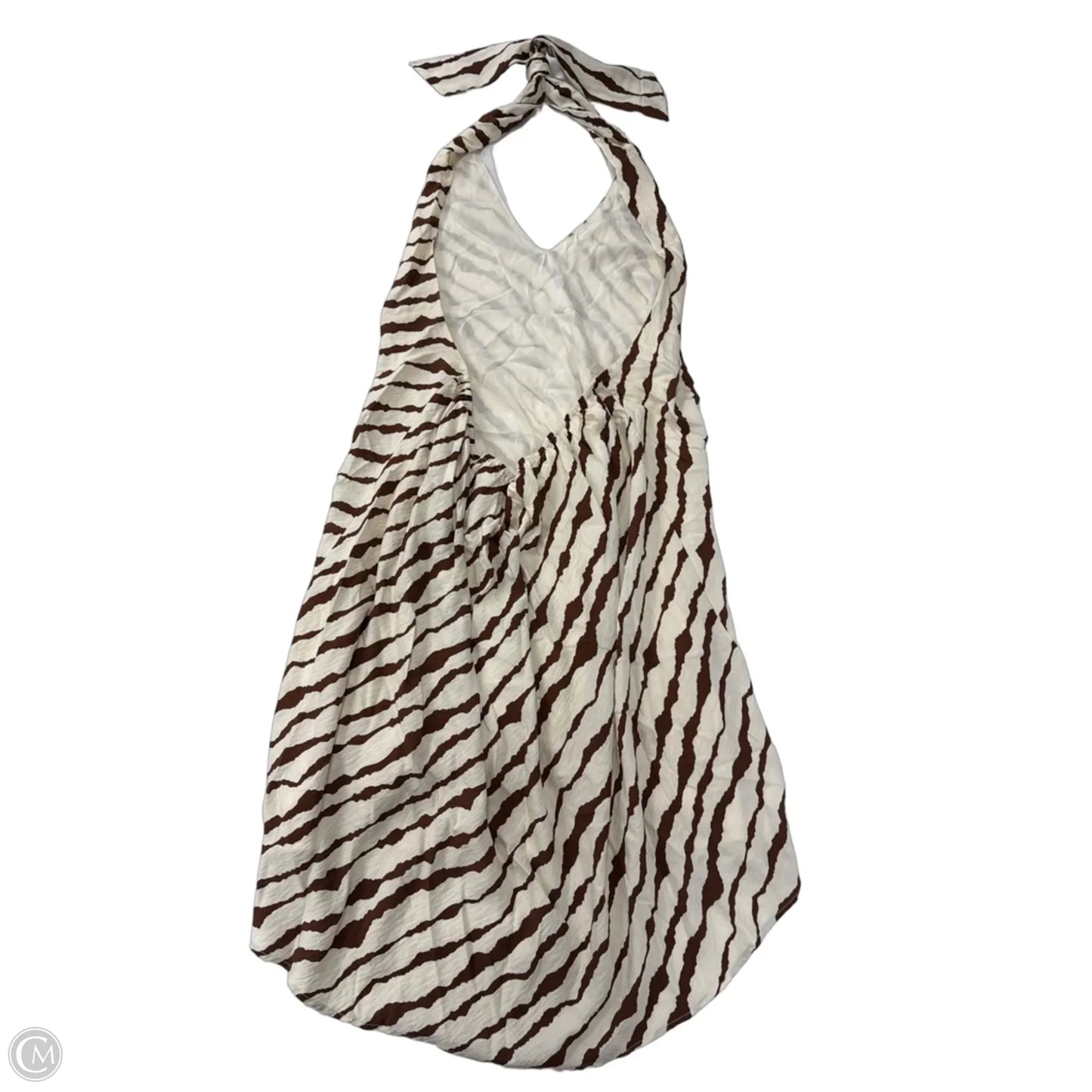 Dress Casual Short By Future Collective In Brown & Cream, Size: 1x