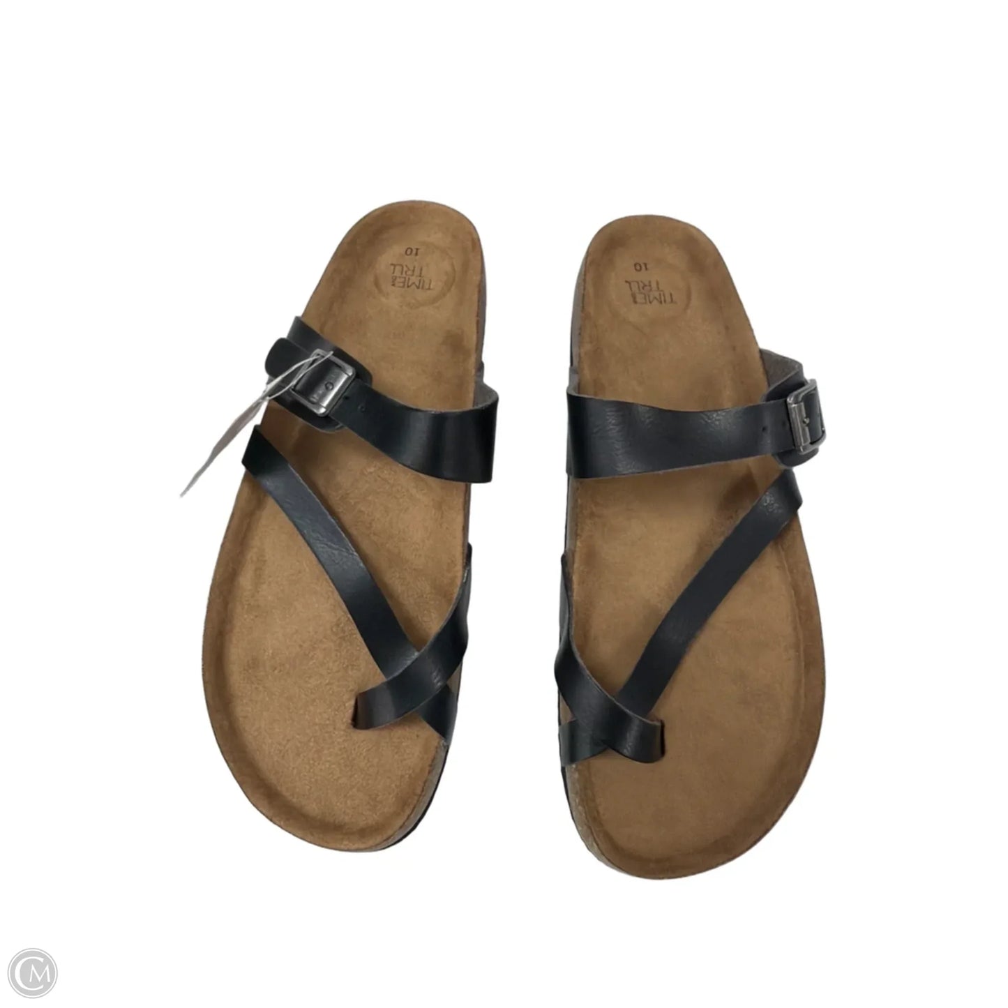 Sandals Flats By Time And Tru In Black, Size: 10
