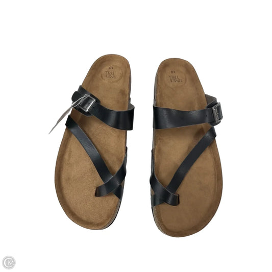 Sandals Flats By Time And Tru In Black, Size: 10