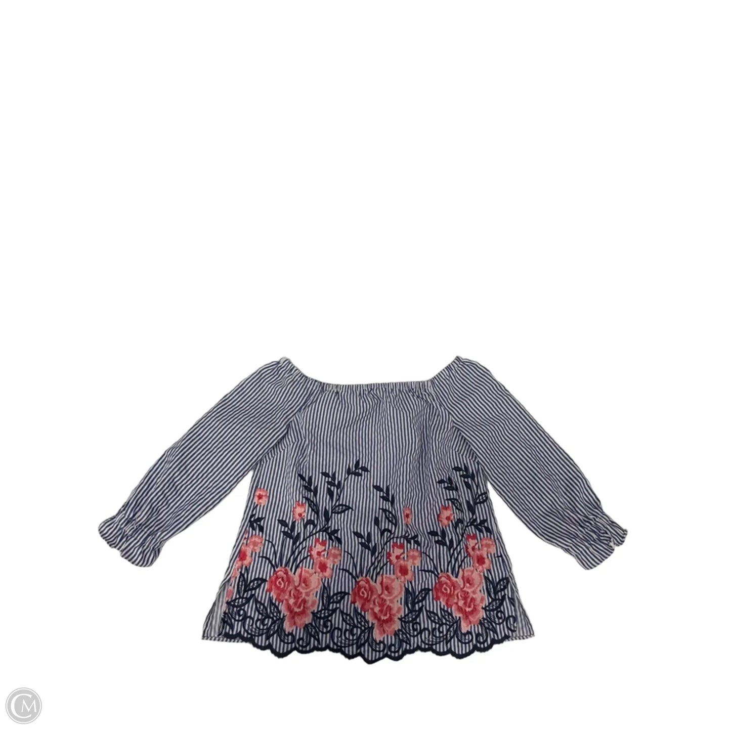 Top Long Sleeve By Elle In Striped Pattern, Size: Xs