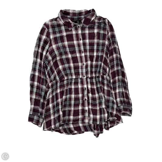 Top Long Sleeve By Lane Bryant In Plaid Pattern, Size: 1x