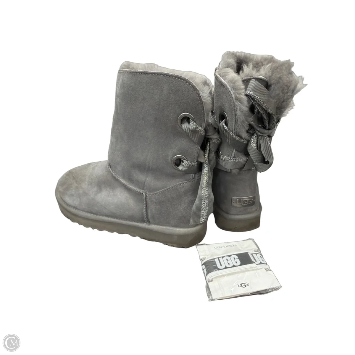 Boots Designer By Ugg In Grey, Size: 9