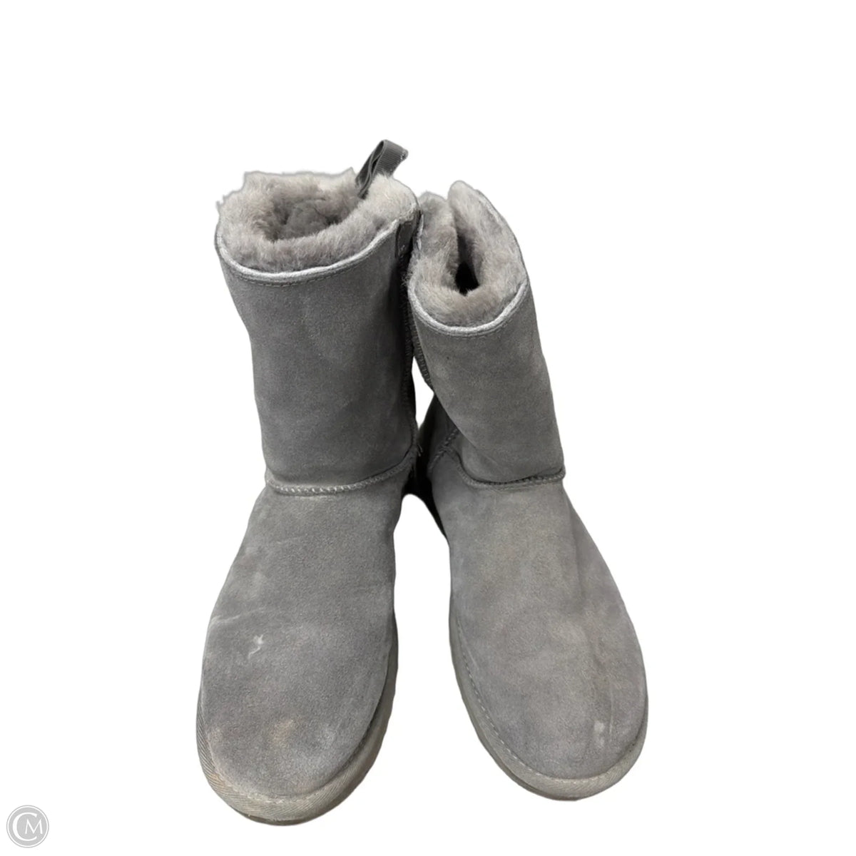 Boots Designer By Ugg In Grey, Size: 9
