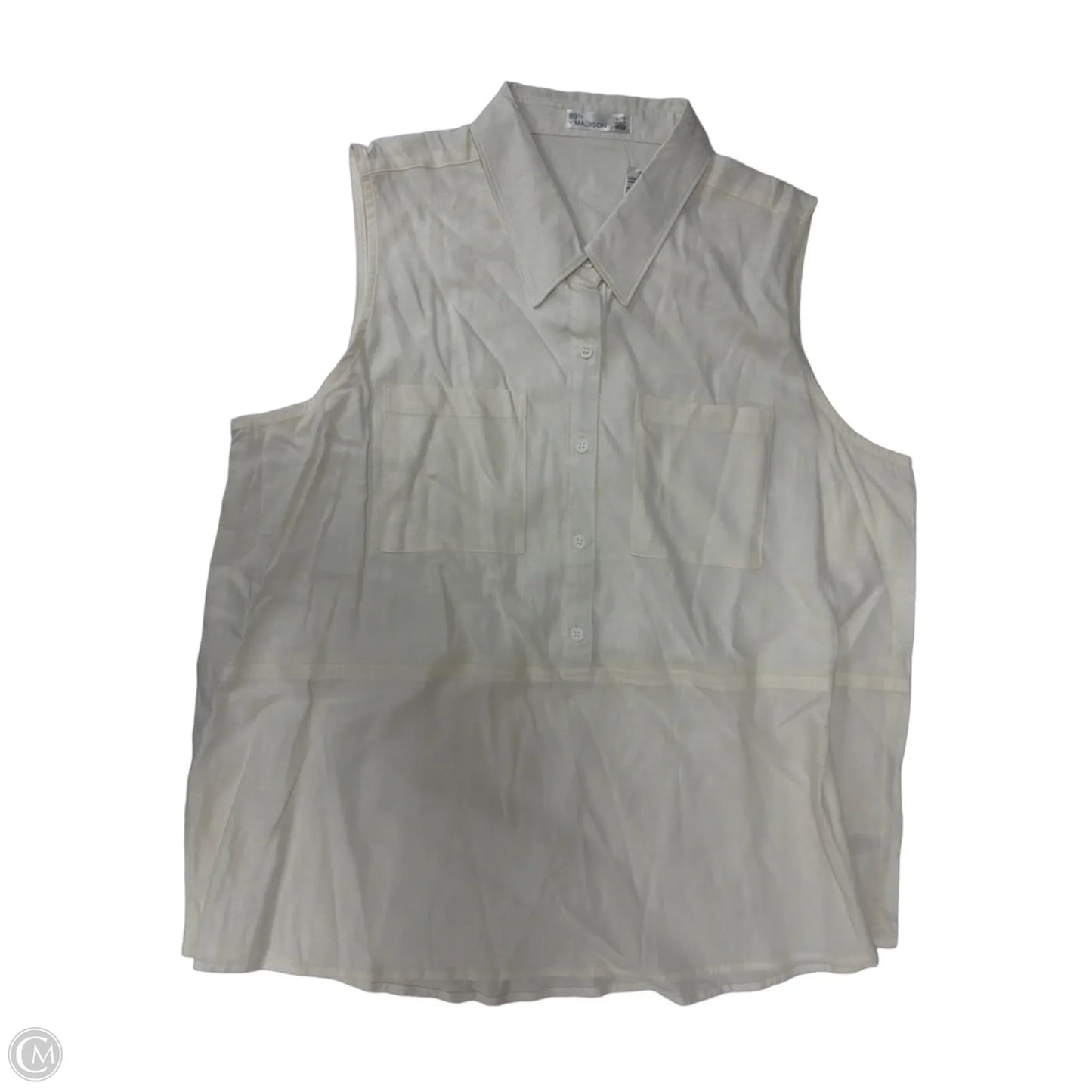 Top Sleeveless By 89th And Madison In Cream, Size: Xl