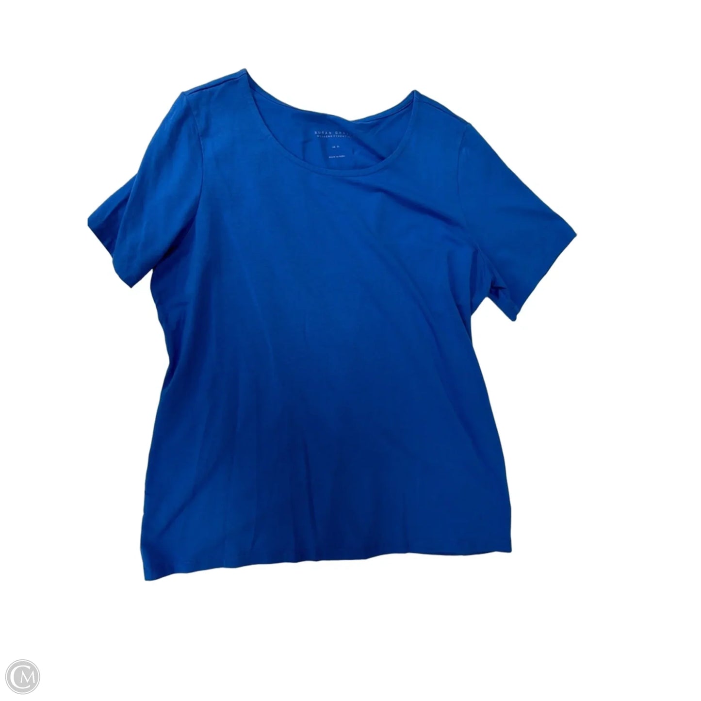 Top Short Sleeve Basic By Susan Graver In Blue, Size: Xl